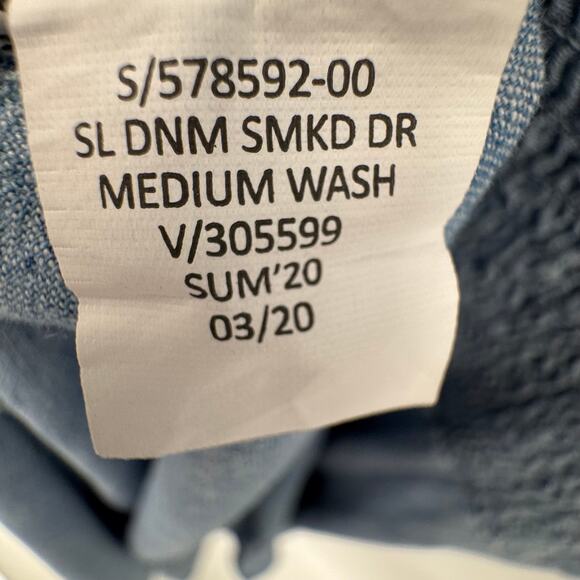 Gap dress size M sleeveless smocked chambray spaghetti strap button front cami - Picture 8 of 8